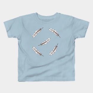 Light White Bird Feathers Kids T-Shirt